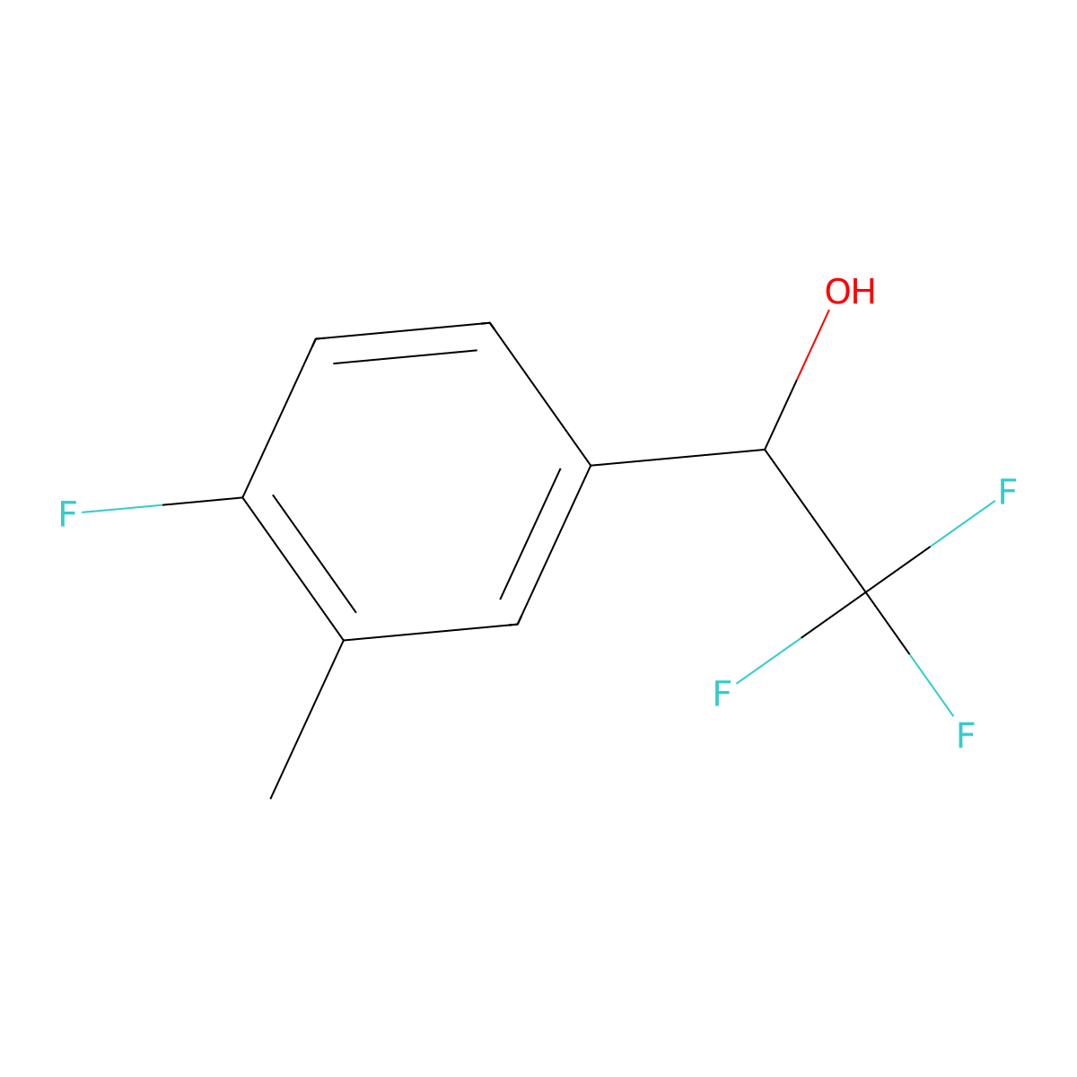 2,2,2-Trifluoro-1-(4-fluoro-3-methylphenyl)ethanol molecular structure, CAS 1251084-39-5