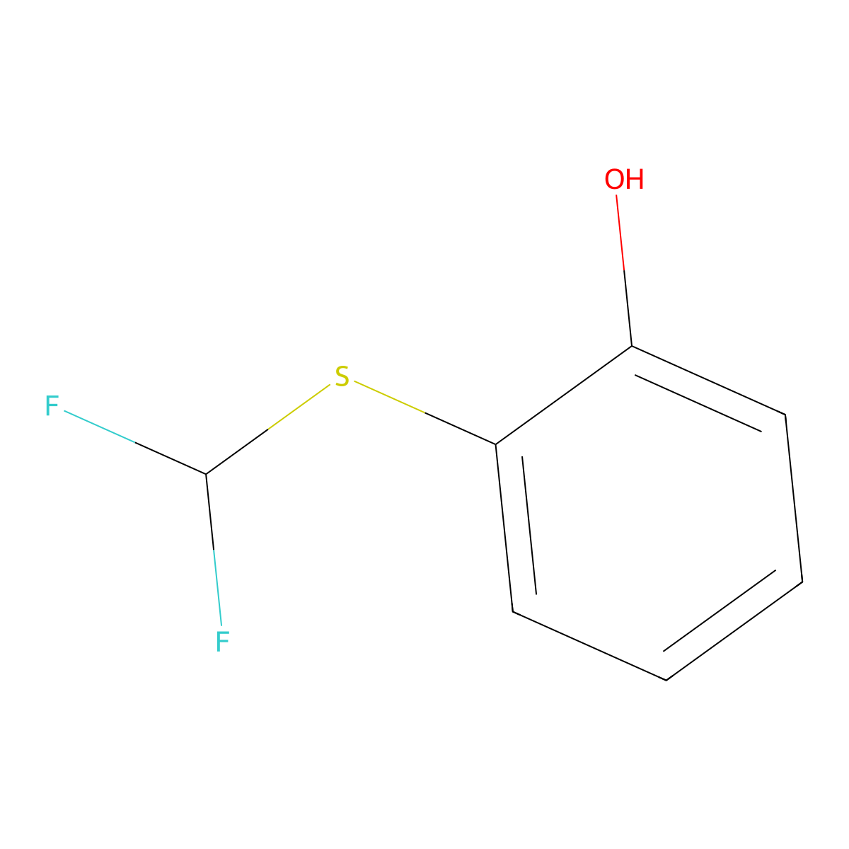 2-[(Difluoromethyl)sulfanyl]phenol molecular structure, CAS 1251084-72-6