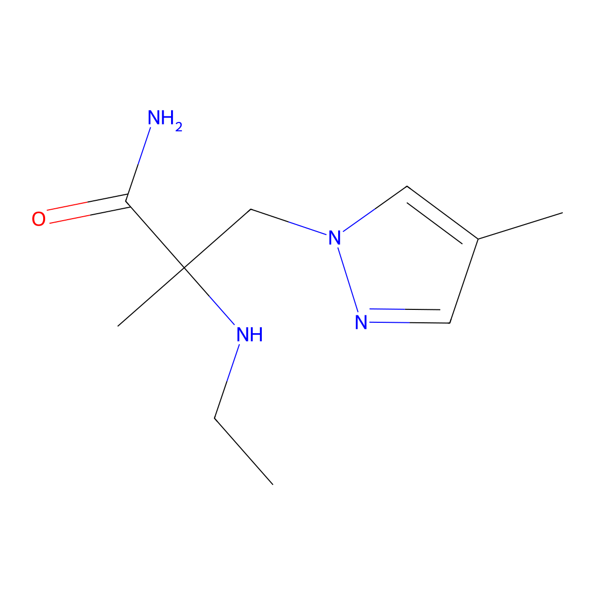 2-(Ethylamino)-2-methyl-3-(4-methyl-1h-pyrazol-1-yl)propanamide molecular structure, CAS 1251085-35-4