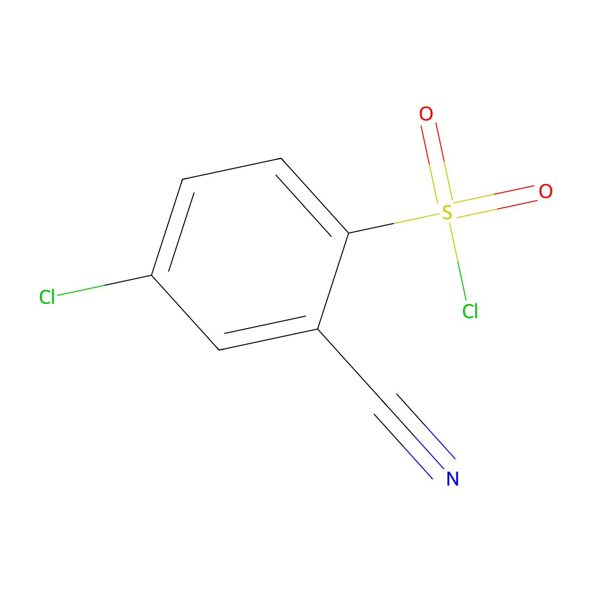 4-Chloro-2-cyanophenylsulfonyl chloride molecular structure, CAS 1251087-10-1