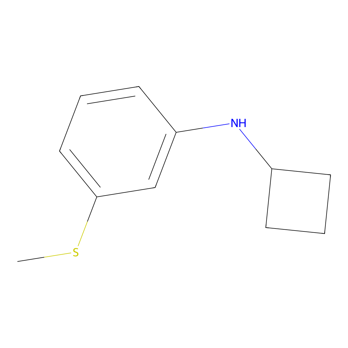 N-cyclobutyl-3-(methylsulfanyl)aniline molecular structure, CAS 1251087-41-8