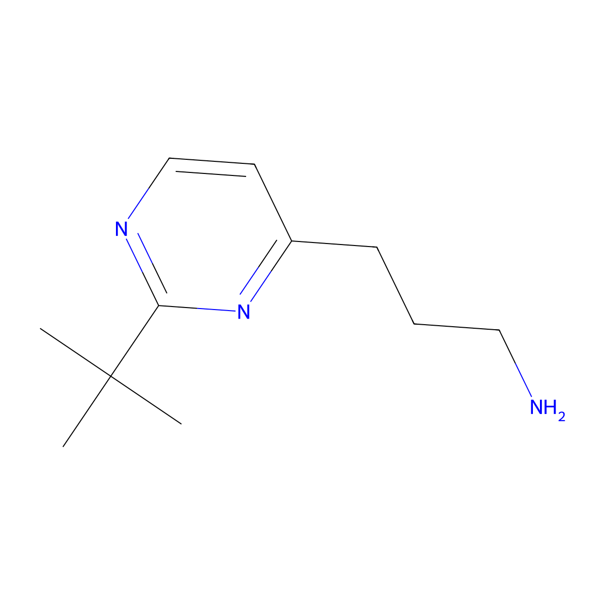 3-(2-Tert-butylpyrimidin-4-yl)propan-1-amine molecular structure, CAS 1251088-05-7