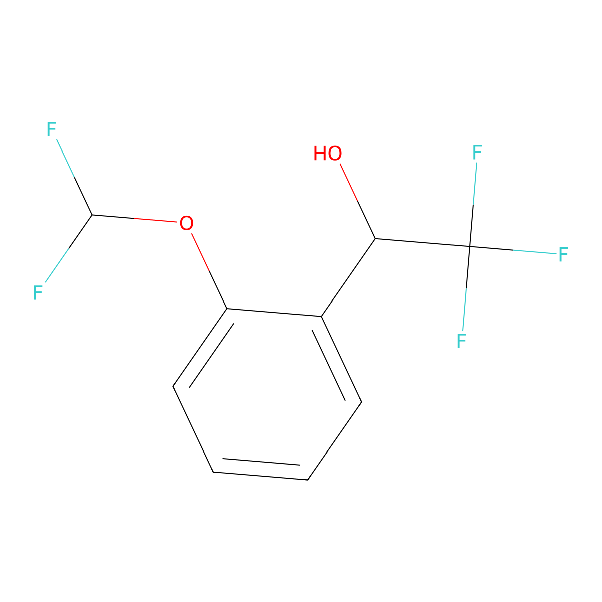 1-[2-(Difluoromethoxy)phenyl]-2,2,2-trifluoroethan-1-ol molecular structure, CAS 1251088-23-9