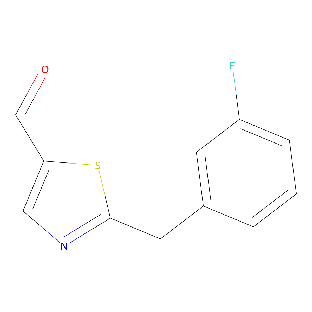 2-(3-Fluorobenzyl)thiazole-5-carbaldehyde molecular structure, CAS 1251088-35-3