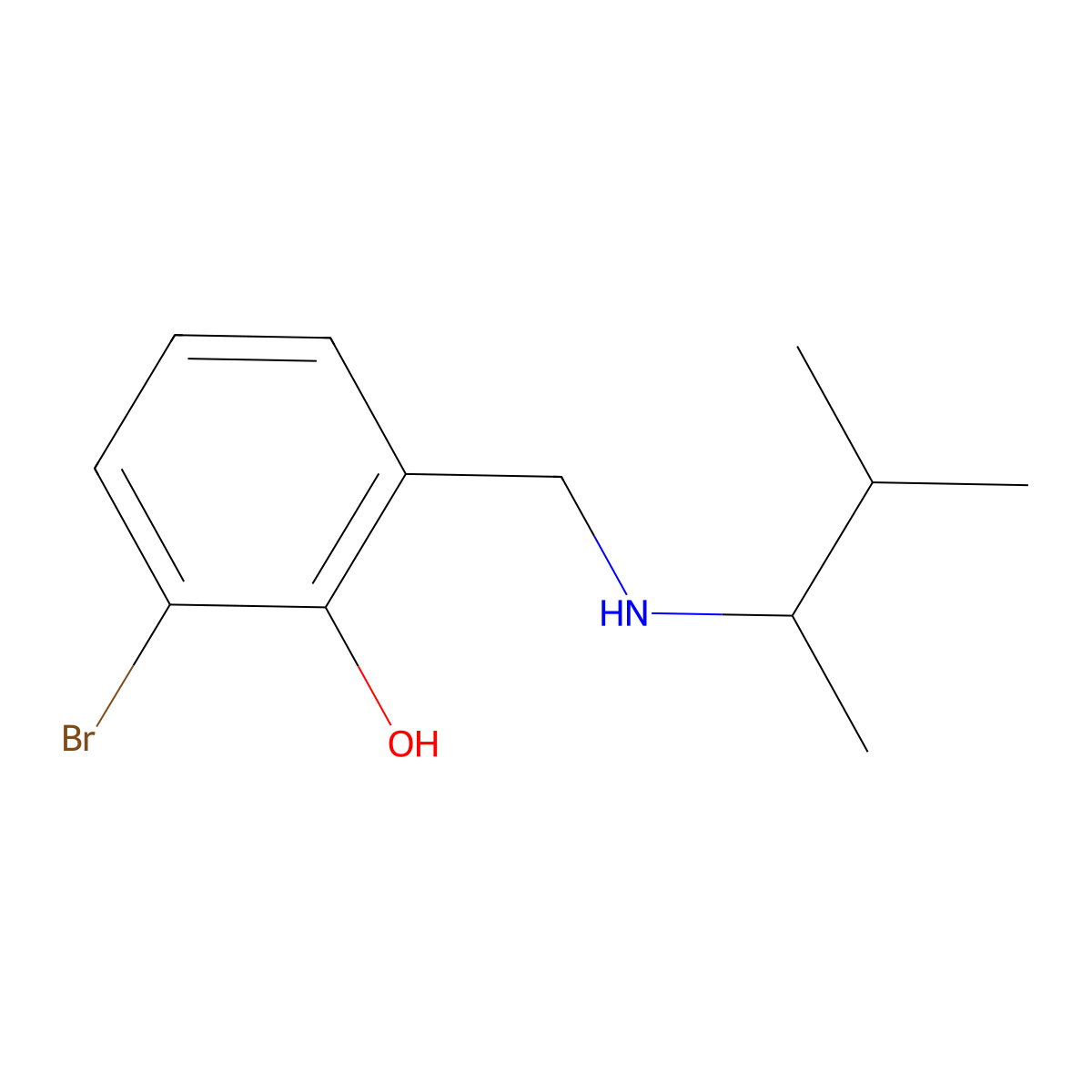 2-Bromo-6-{[(3-methylbutan-2-yl)amino]methyl}phenol molecular structure, CAS 1251090-80-8