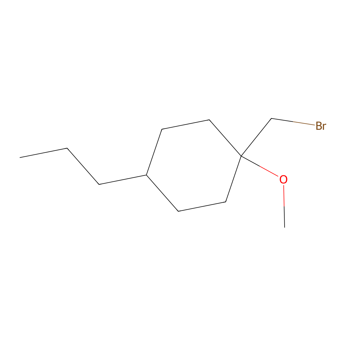 1-(Bromomethyl)-1-methoxy-4-propylcyclohexane molecular structure, CAS 1251090-94-4