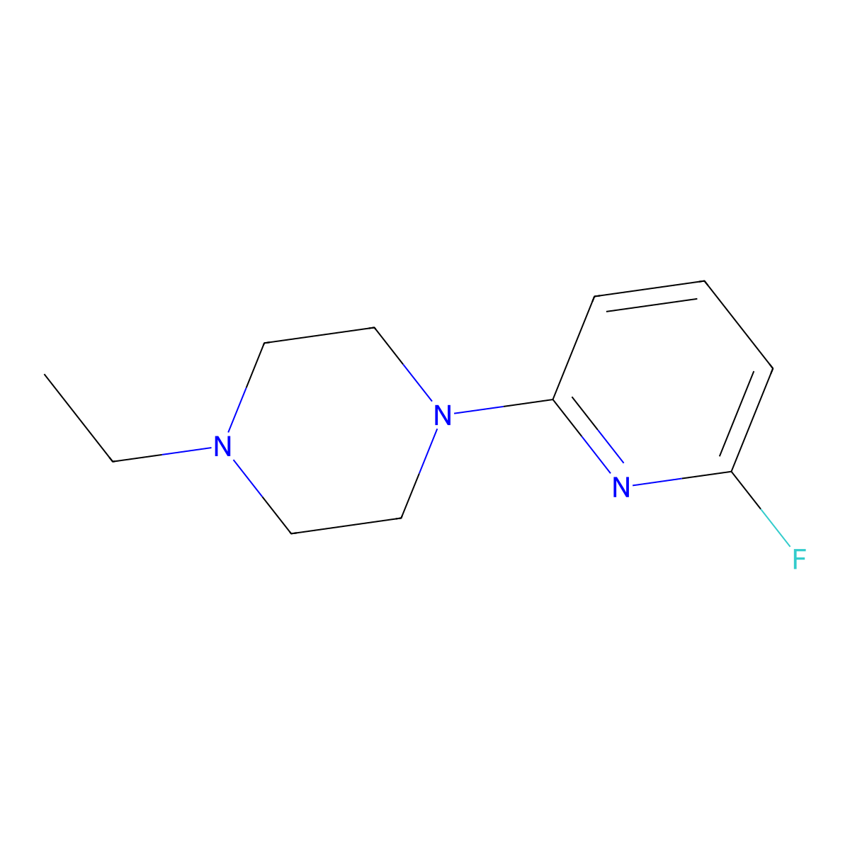 1-Ethyl-4-(6-fluoropyridin-2-yl)piperazine molecular structure, CAS 1251093-50-1