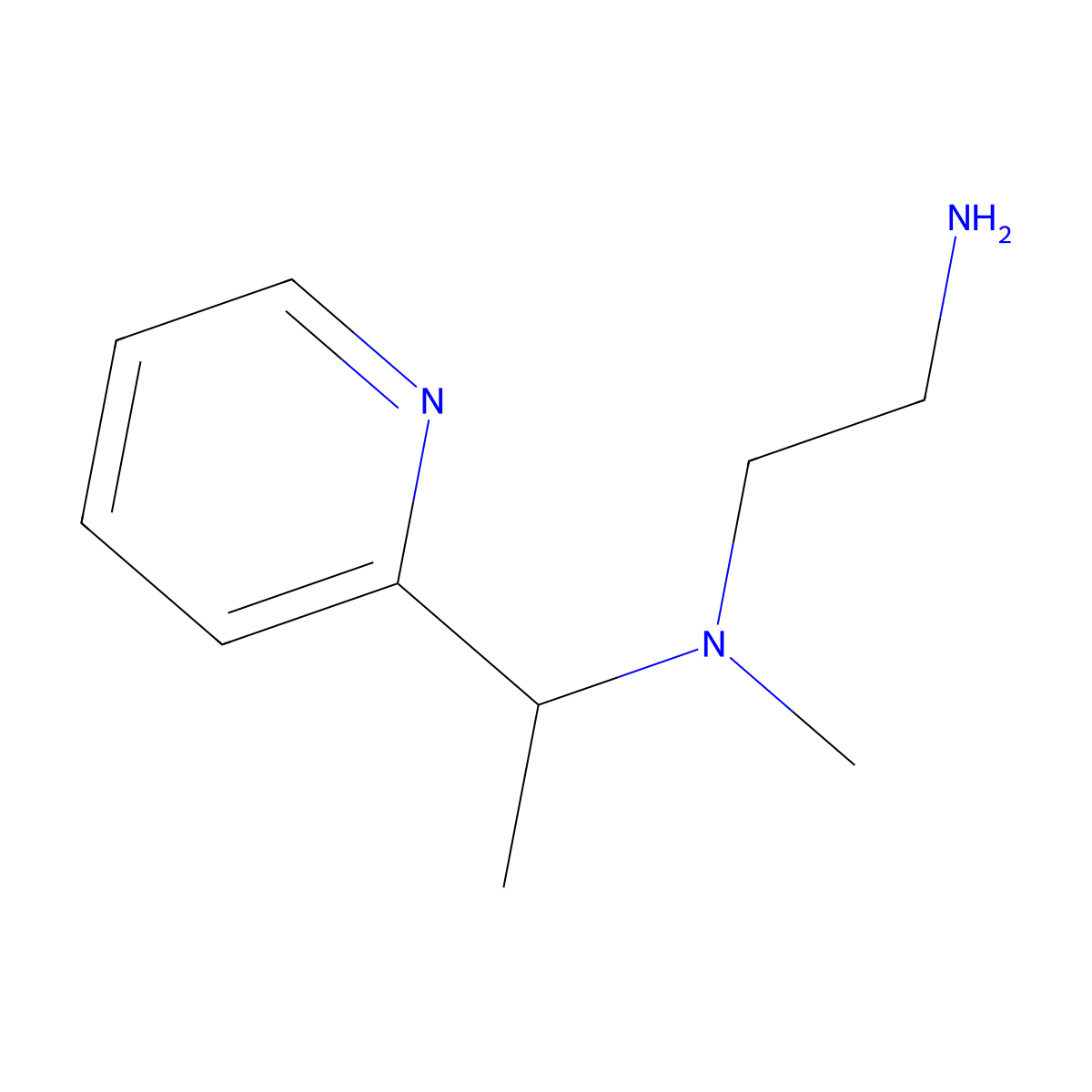 N'-methyl-N'-(1-pyridin-2-ylethyl)ethane-1,2-diamine molecular structure, CAS 1251095-02-9