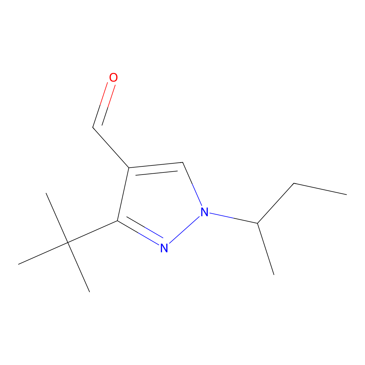 1-(sec-Butyl)-3-(tert-butyl)-1H-pyrazole-4-carbaldehyde molecular structure, CAS 1251098-02-8