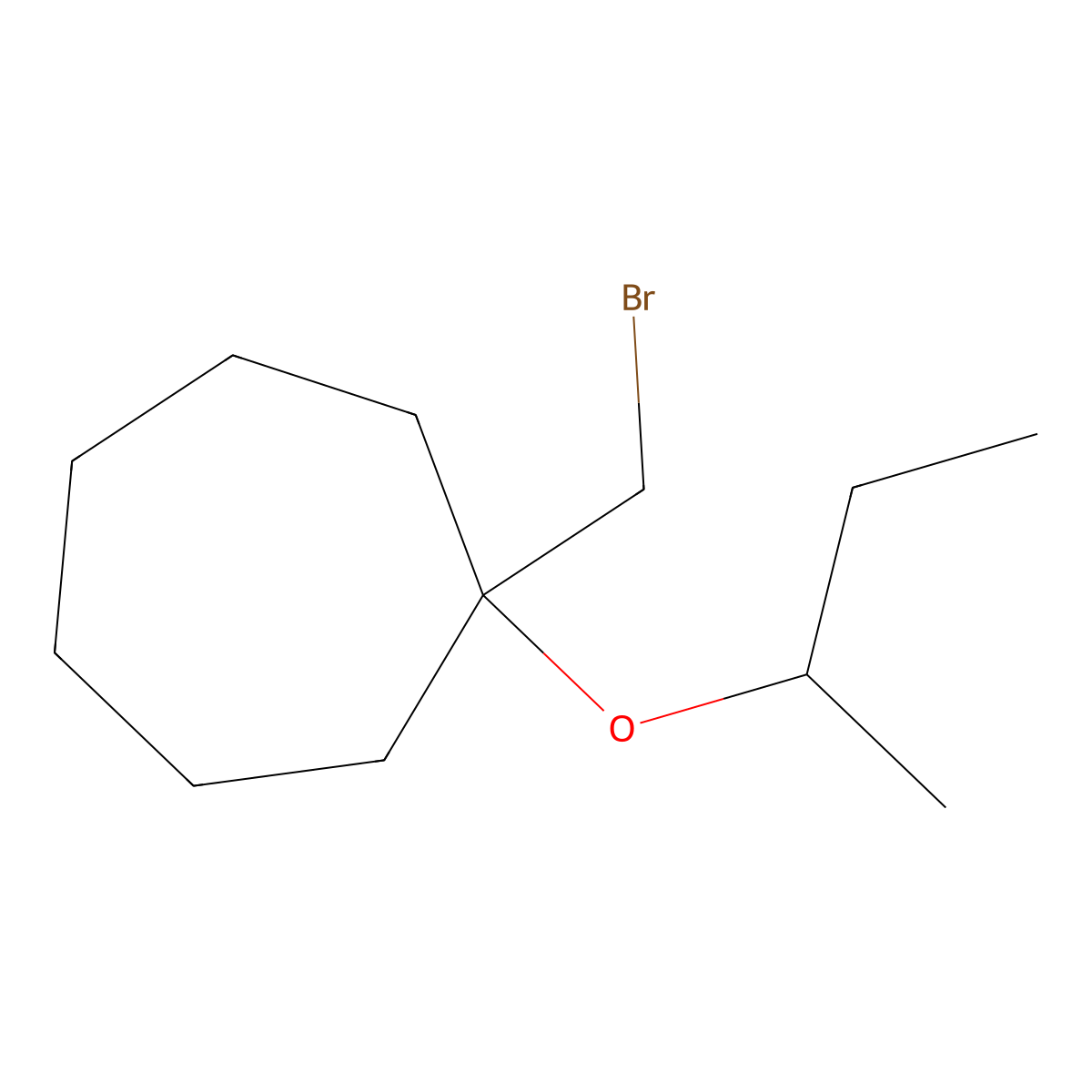 1-(Bromomethyl)-1-(sec-butoxy)cycloheptane molecular structure, CAS 1251099-26-9