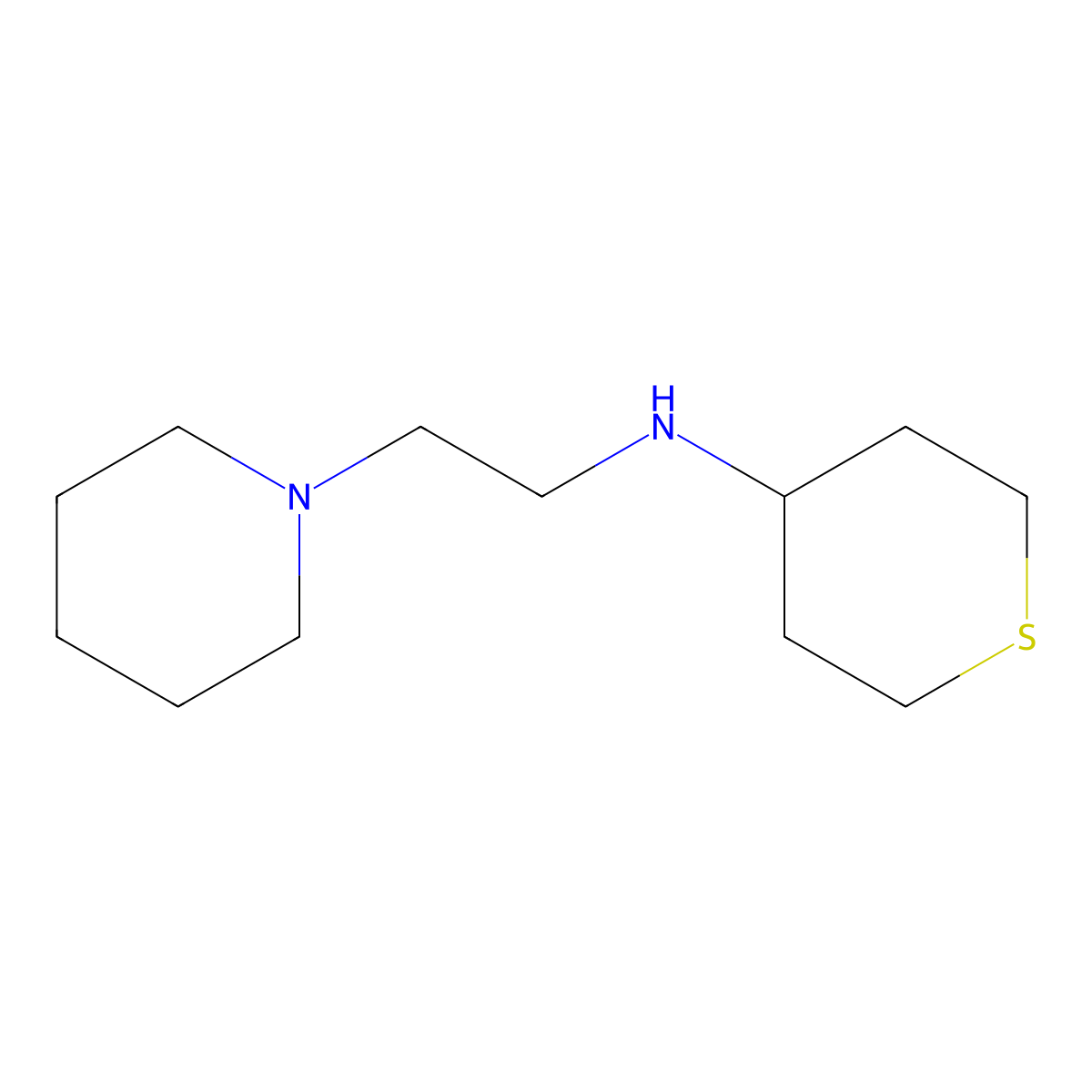 N-[2-(piperidin-1-yl)ethyl]thian-4-amine molecular structure, CAS 1251099-43-0