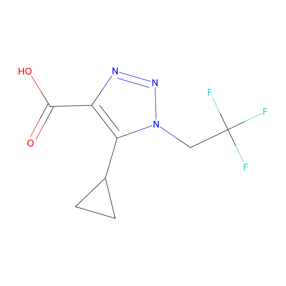 5-Cyclopropyl-1-(2,2,2-trifluoroethyl)-1h-1,2,3-triazole-4-carboxylic acid molecular structure, CAS 1251099-82-7