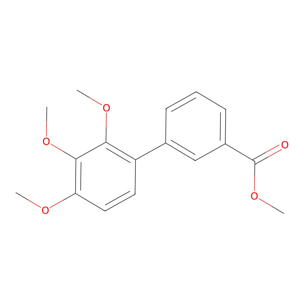 2',3',4'-Trimethoxy-biphenyl-3-carboxylic acid methyl ester molecular structure, CAS 125110-18-1