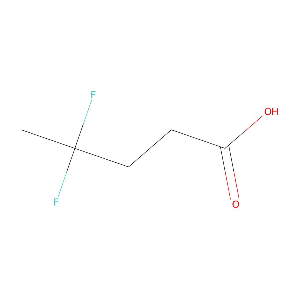 4,4-Difluoropentanoic acid molecular structure, CAS 125110-82-9