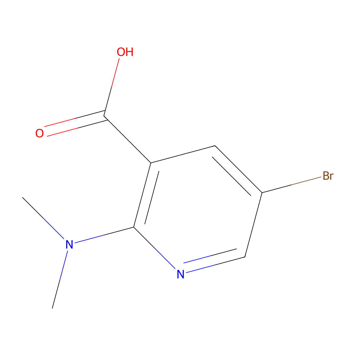 5-Bromo-2-(dimethylamino)pyridine-3-carboxylic acid molecular structure, CAS 1251100-41-0
