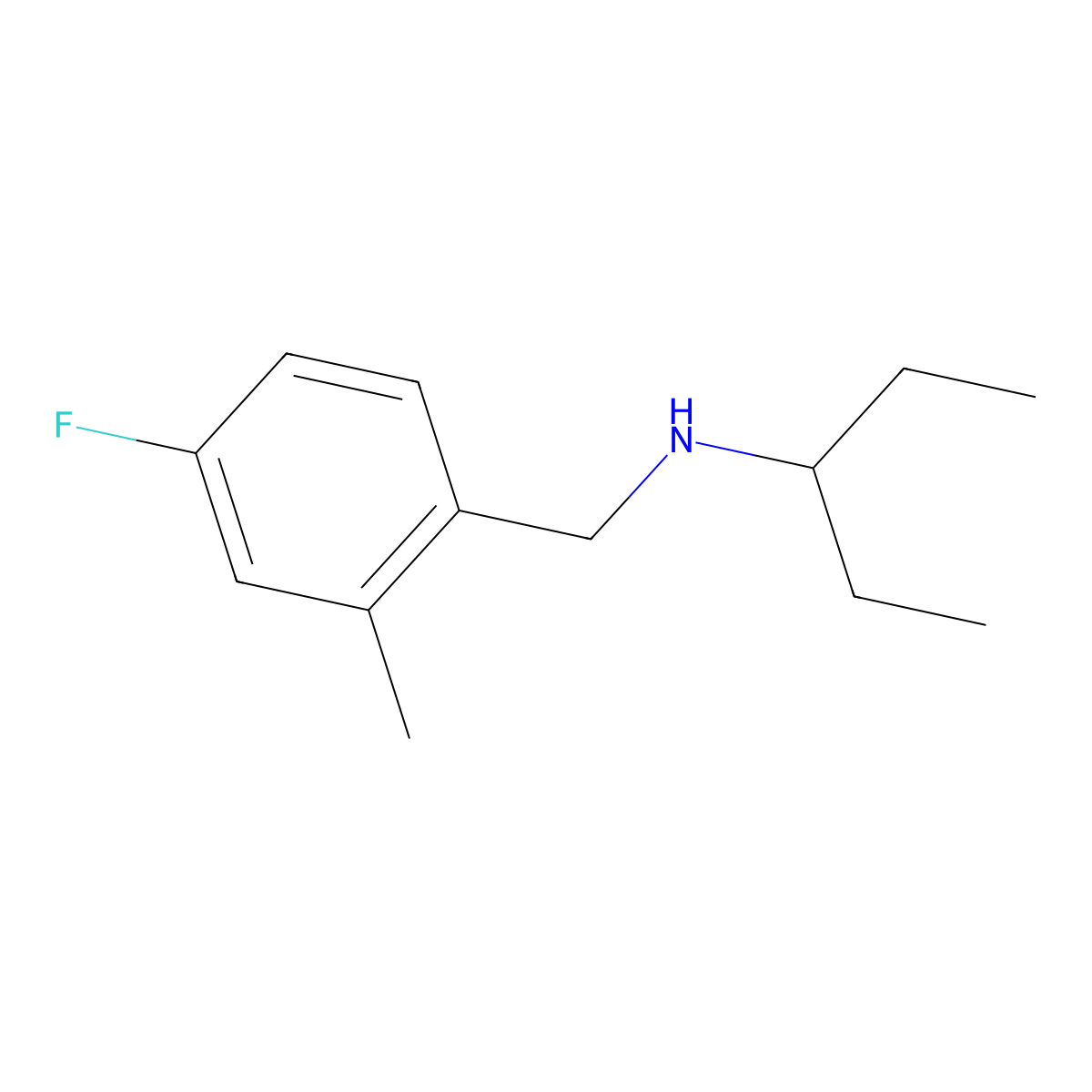 [(4-Fluoro-2-methylphenyl)methyl](pentan-3-yl)amine molecular structure, CAS 1251100-81-8