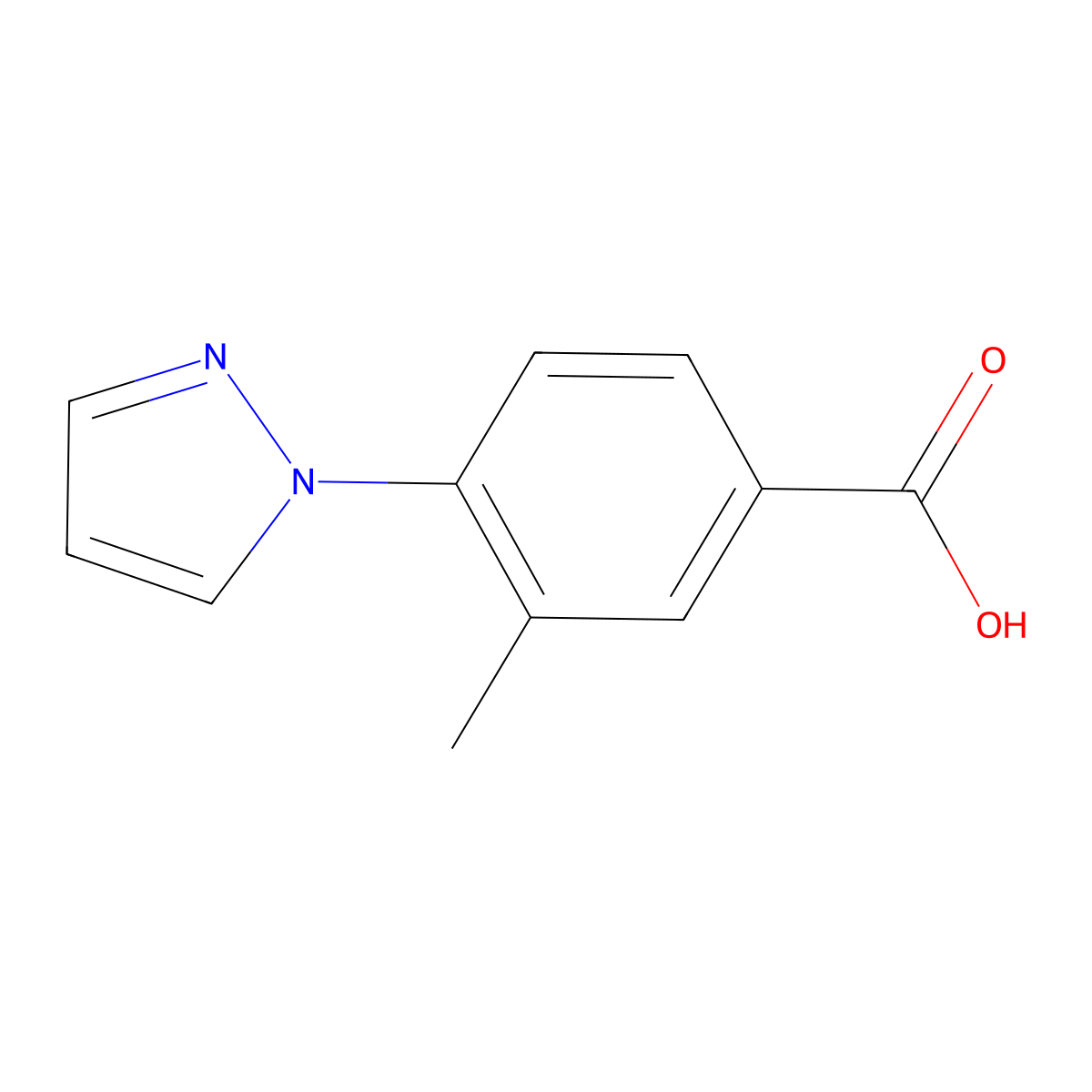 3-methyl-4-(1H-pyrazol-1-yl)benzoic acid molecular structure, CAS 1251101-59-3
