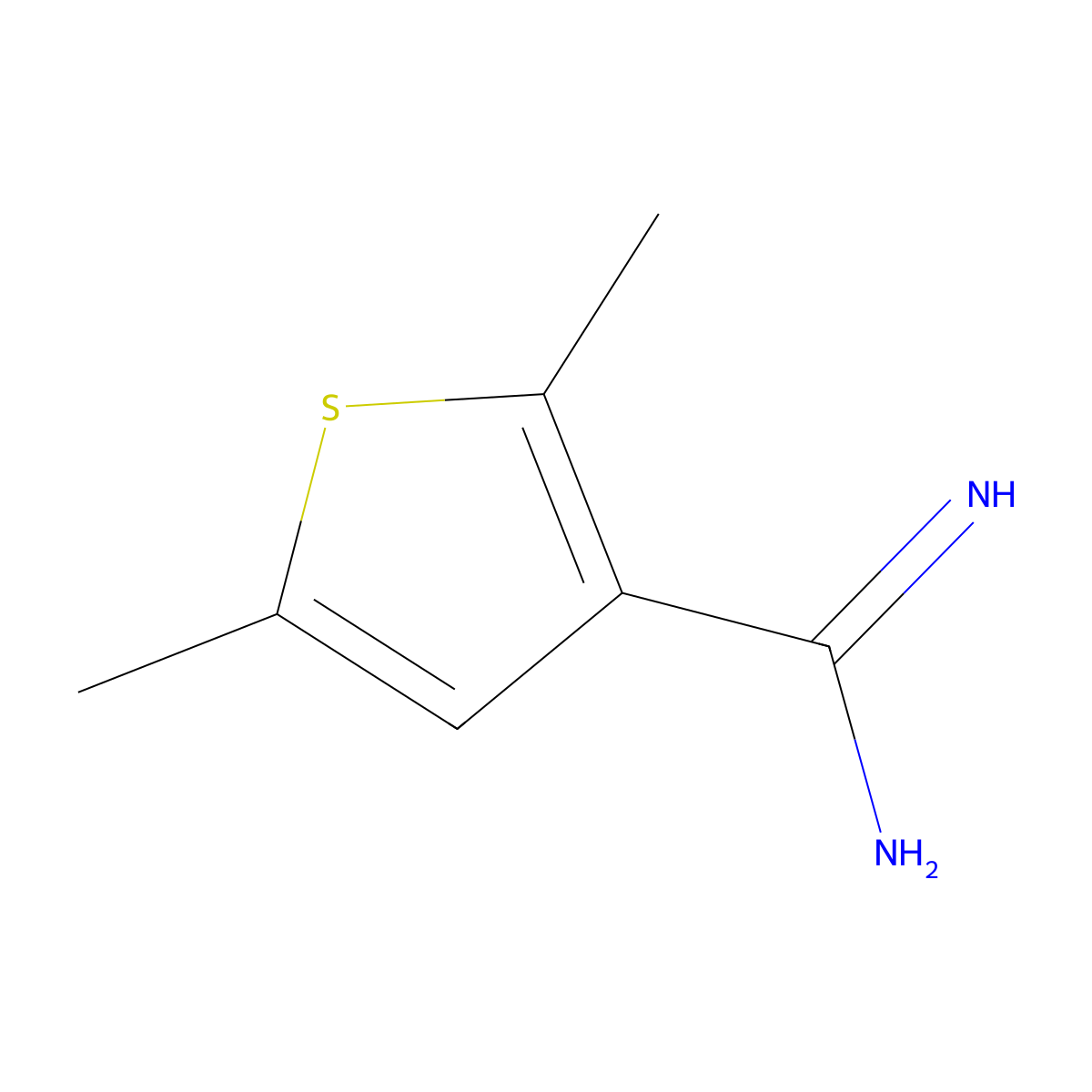 2,5-Dimethylthiophene-3-carboximidamide molecular structure, CAS 1251102-46-1