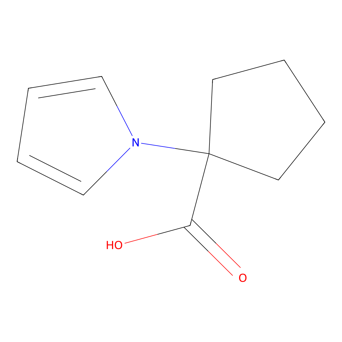 1-(1H-pyrrol-1-yl)cyclopentane-1-carboxylic acid molecular structure, CAS 1251102-81-4