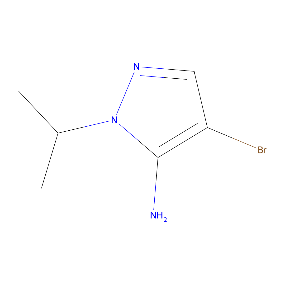 4-bromo-1-(propan-2-yl)-1H-pyrazol-5-amine molecular structure, CAS 1251102-90-5