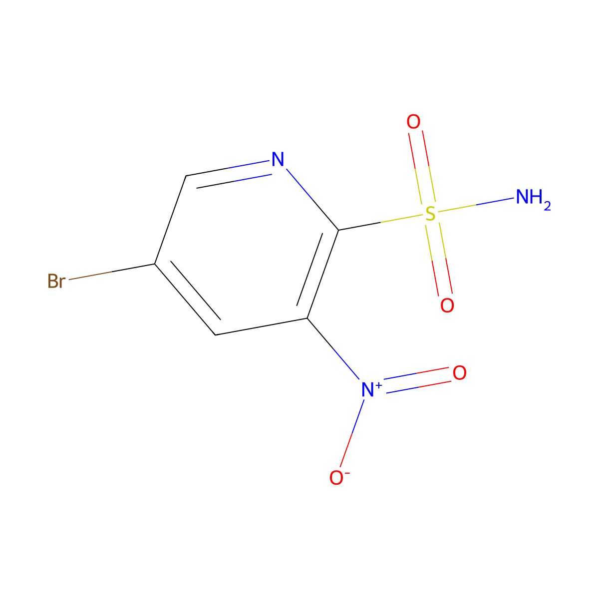 5-Bromo-3-nitropyridine-2-sulfonamide molecular structure, CAS 1251103-67-9