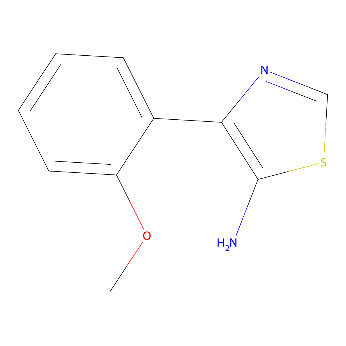 5-Amino-4-(2-methoxyphenyl)thiazole molecular structure, CAS 1251103-75-9