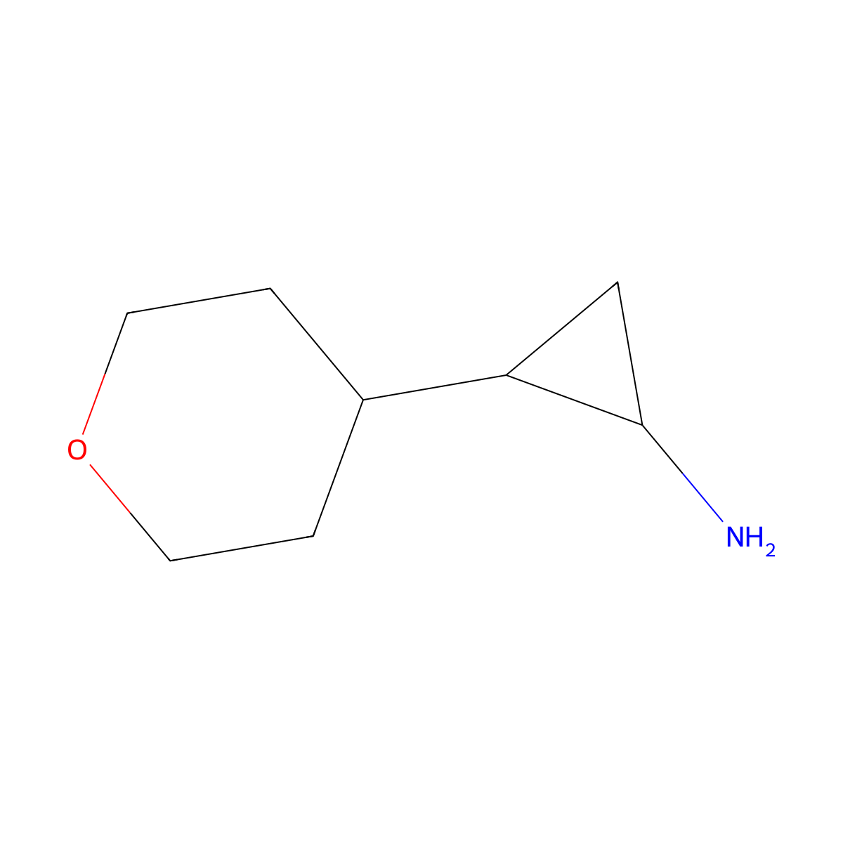 2-(Oxan-4-yl)cyclopropan-1-amine molecular structure, CAS 1251104-77-4