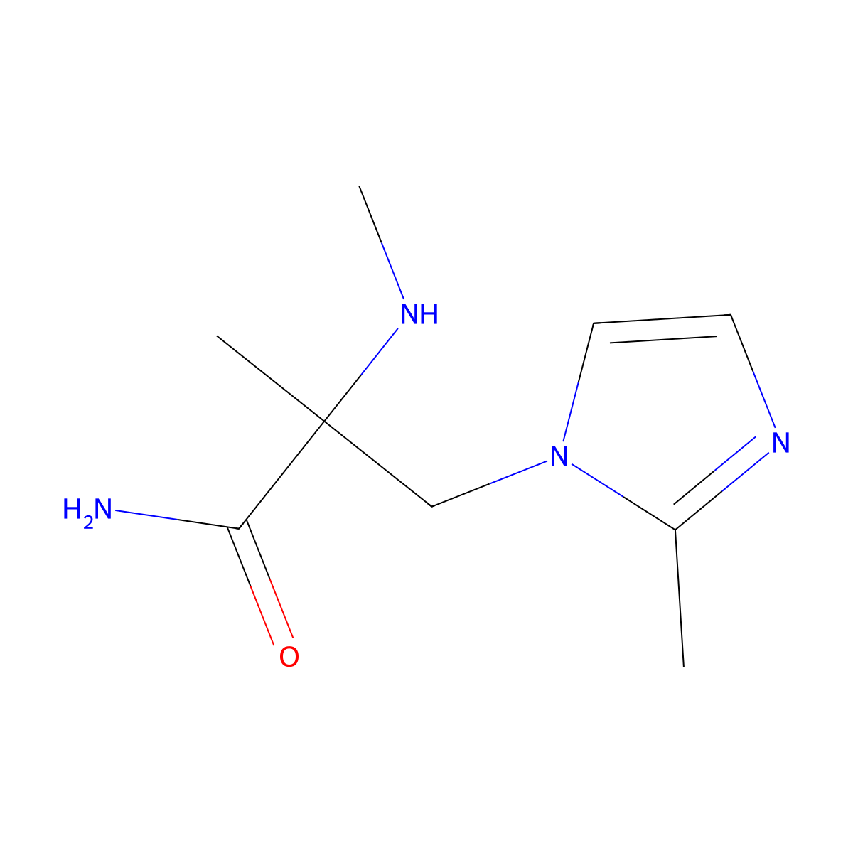 2-Methyl-3-(2-methyl-1h-imidazol-1-yl)-2-(methylamino)propanamide molecular structure, CAS 1251105-52-8