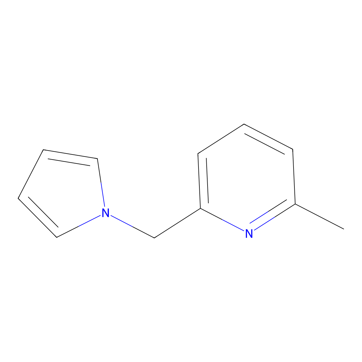2-methyl-6-(1H-pyrrol-1-ylmethyl)pyridine molecular structure, CAS 1251105-57-3