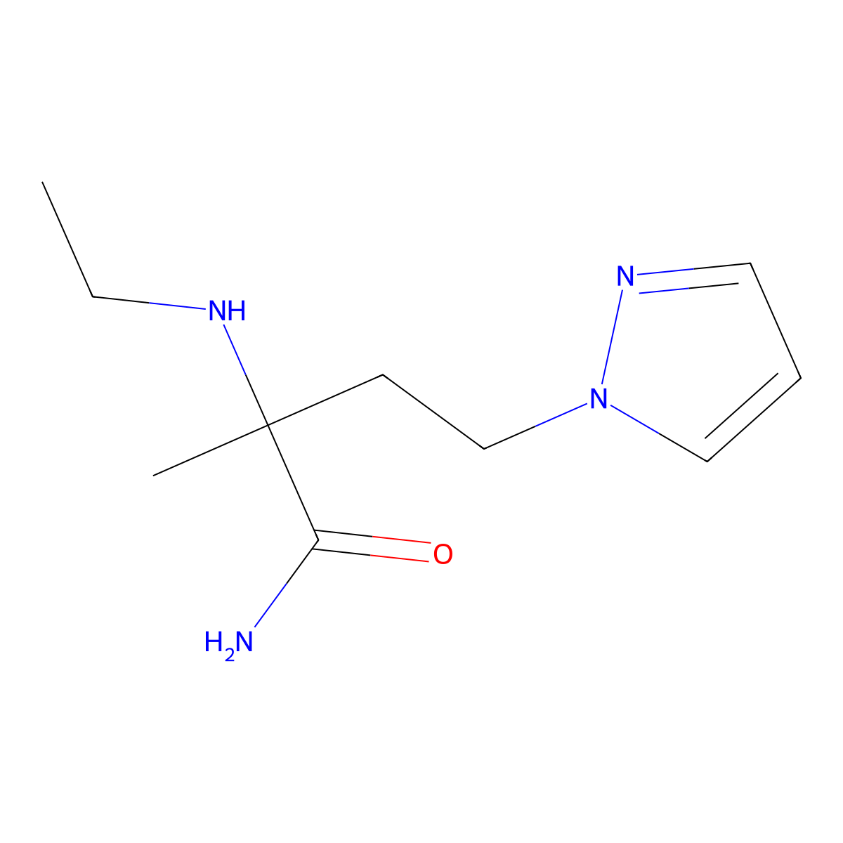 2-(Ethylamino)-2-methyl-4-(1h-pyrazol-1-yl)butanamide molecular structure, CAS 1251106-13-4