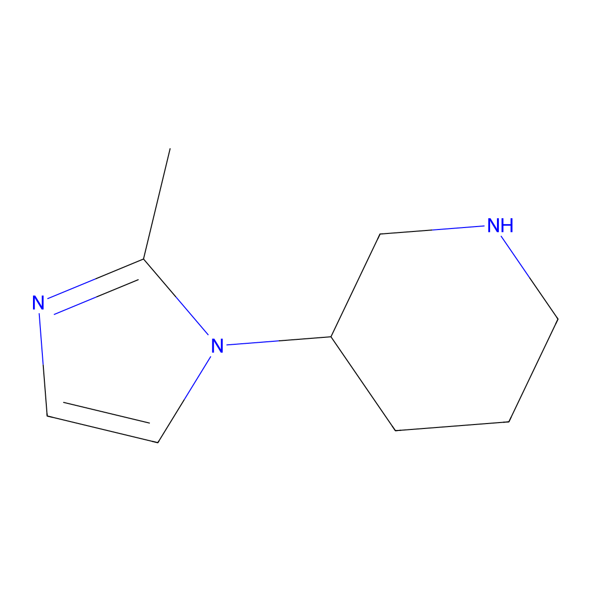 3-(2-methyl-1H-imidazol-1-yl)piperidine molecular structure, CAS 1251106-93-0