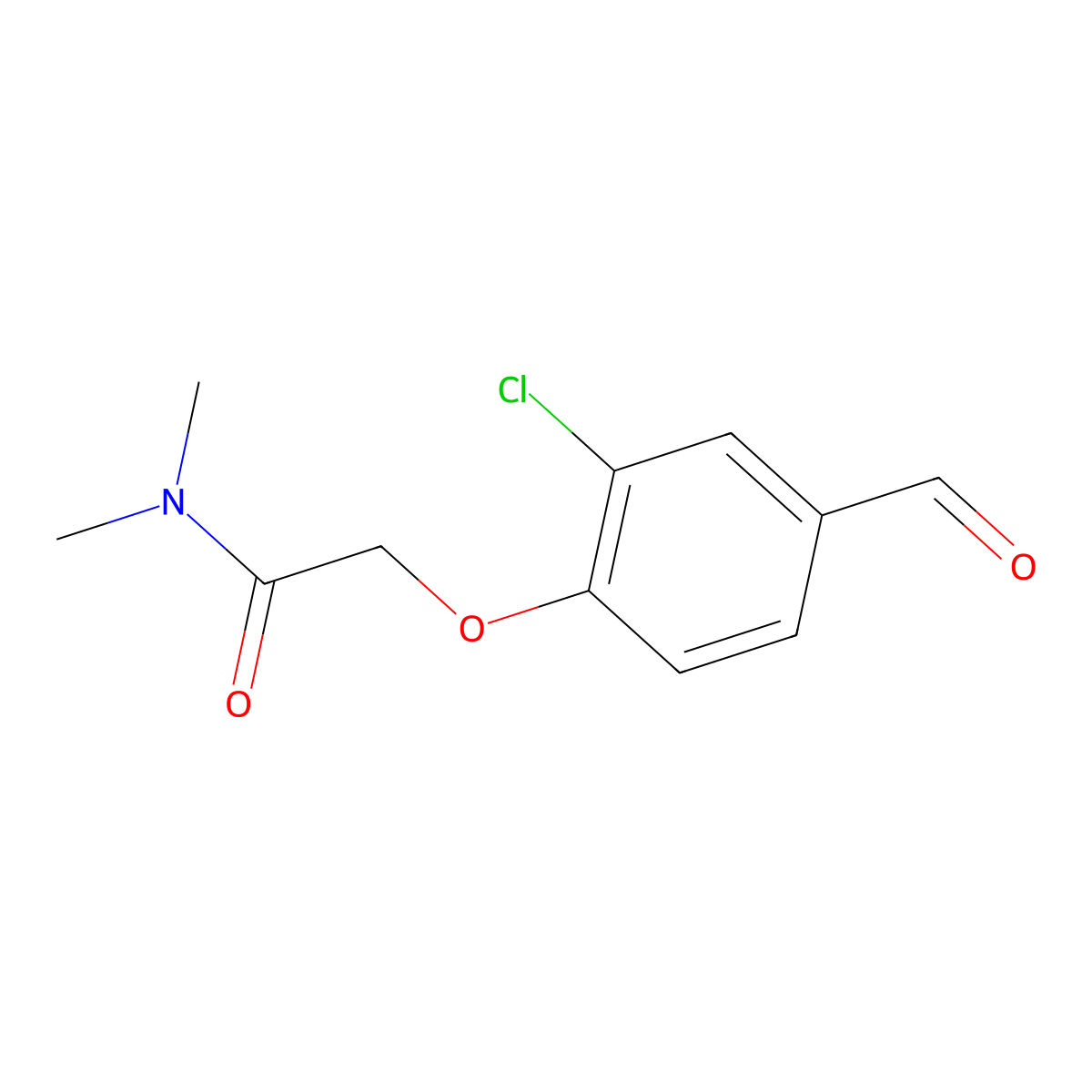 2-(2-chloro-4-formylphenoxy)-N,N-dimethylacetamide molecular structure, CAS 1251108-40-3