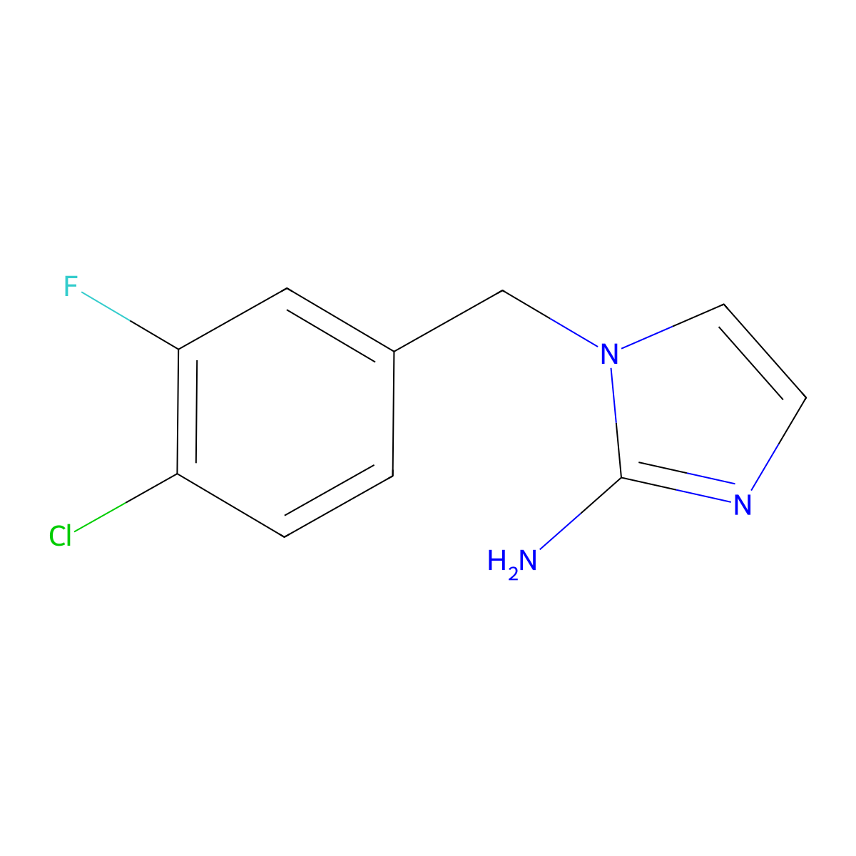 1-(4-Chloro-3-fluorobenzyl)-1h-imidazol-2-amine molecular structure, CAS 1251109-01-9