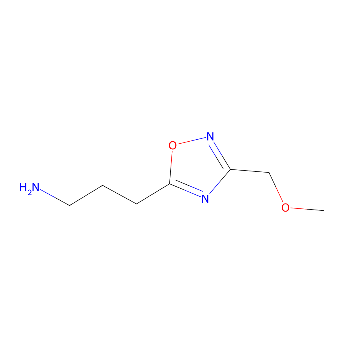 3-[3-(Methoxymethyl)-1,2,4-oxadiazol-5-yl]propan-1-amine molecular structure, CAS 1251109-46-2