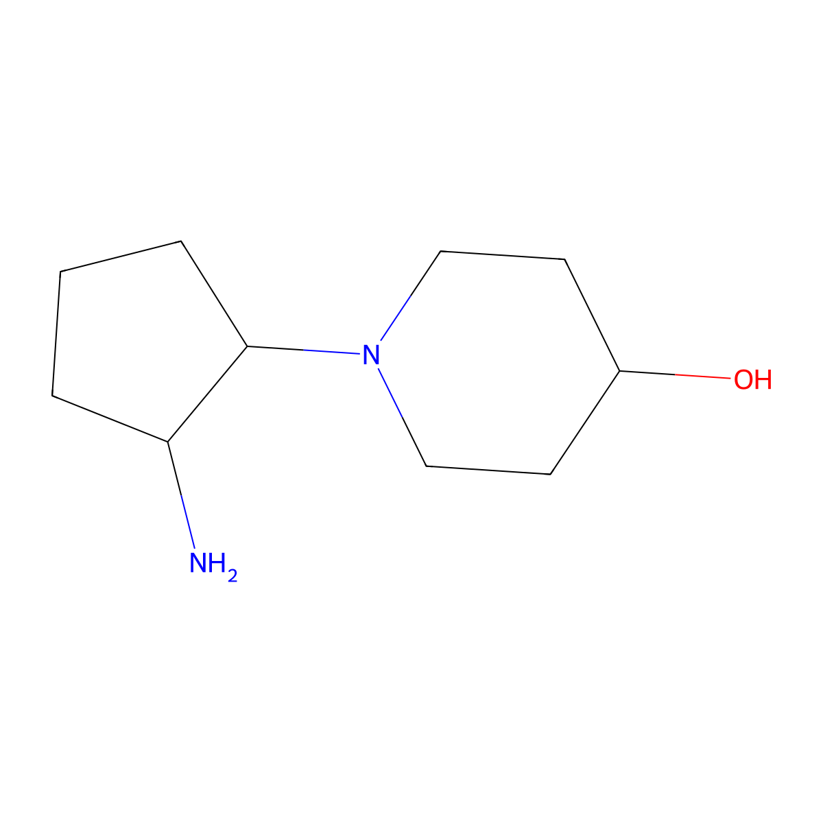 1-(2-Aminocyclopentyl)piperidin-4-ol molecular structure, CAS 1251109-98-4
