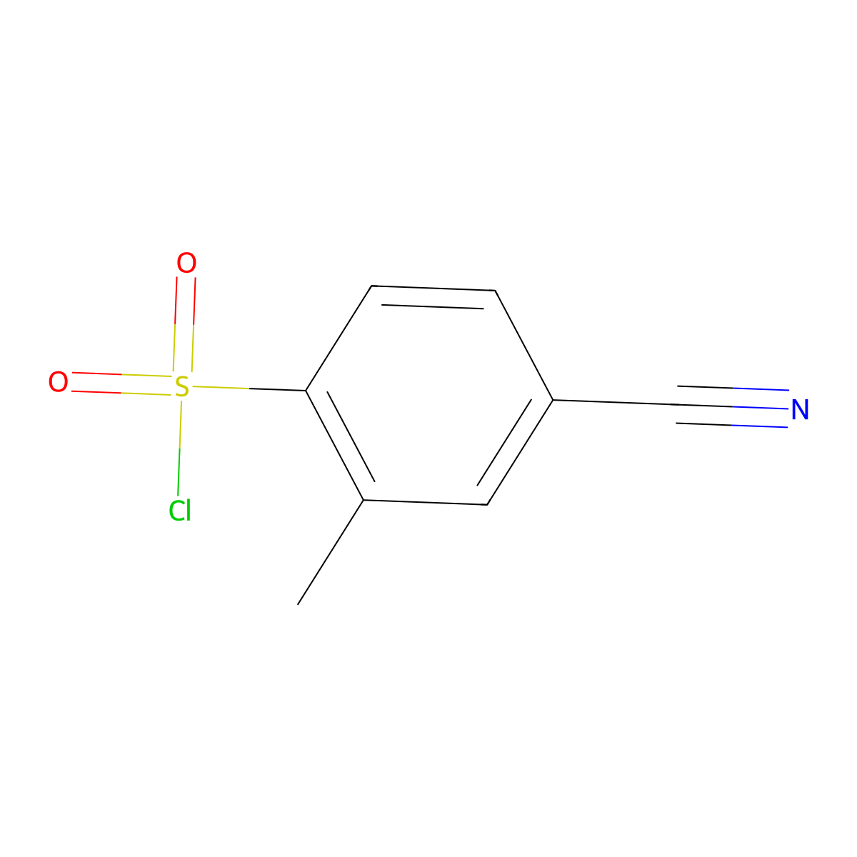4-Cyano-2-methylbenzene-1-sulfonyl chloride molecular structure, CAS 1251110-16-3