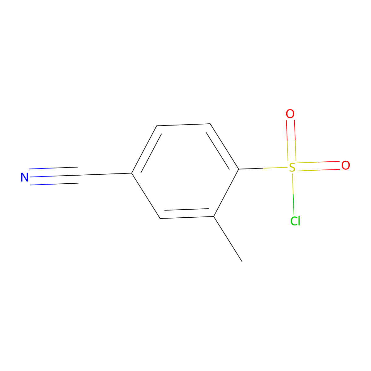 4-Cyano-2-methylbenzene-1-sulfonyl chloride molecular structure, CAS 1251110-16-3