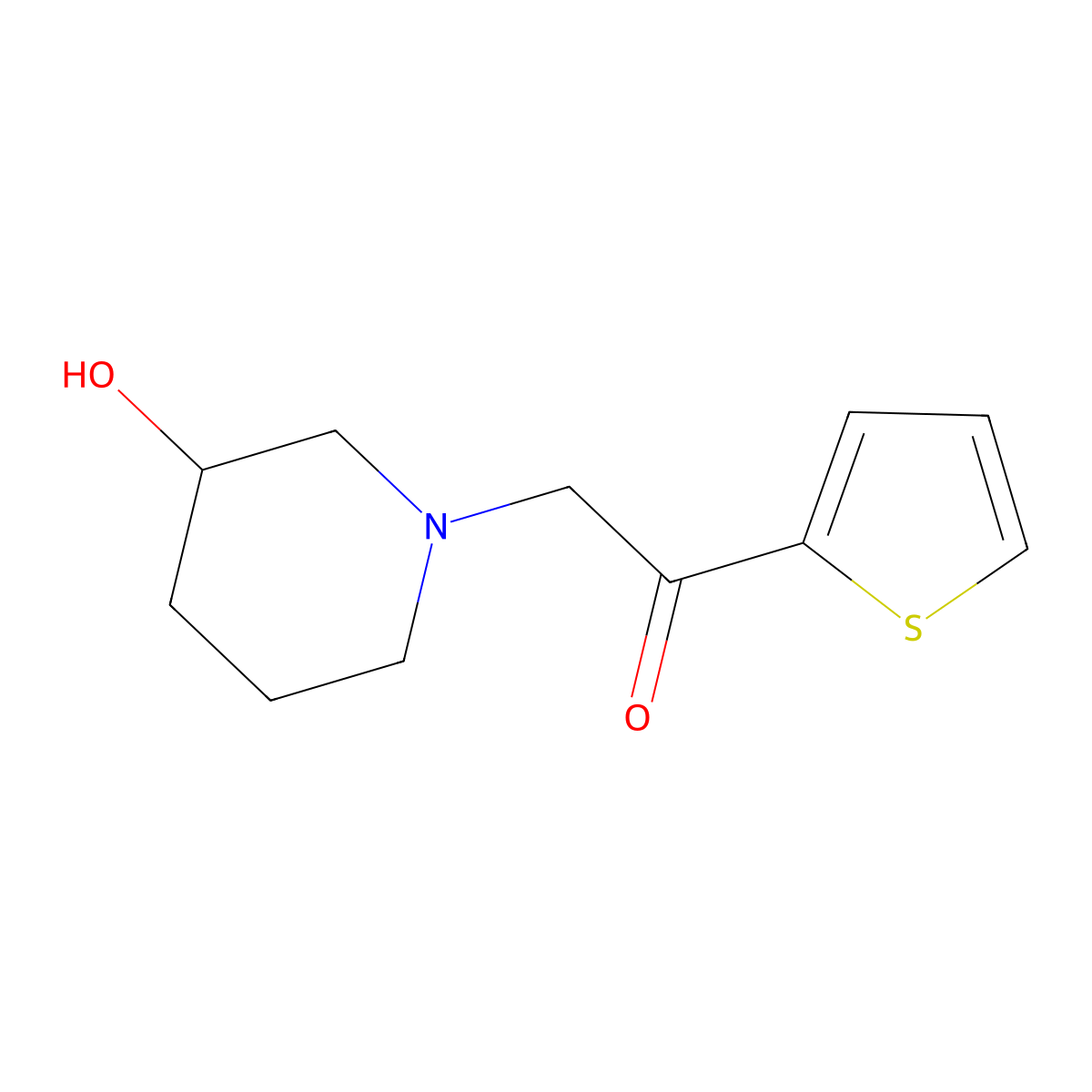 2-(3-Hydroxypiperidin-1-yl)-1-(thiophen-2-yl)ethanone molecular structure, CAS 1251112-82-9