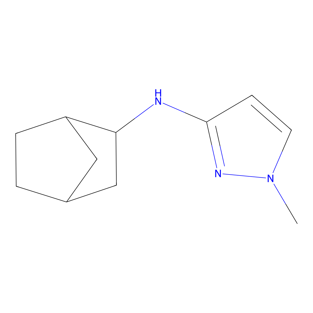 N-{bicyclo[2.2.1]heptan-2-yl}-1-methyl-1H-pyrazol-3-amine molecular structure, CAS 1251112-89-6