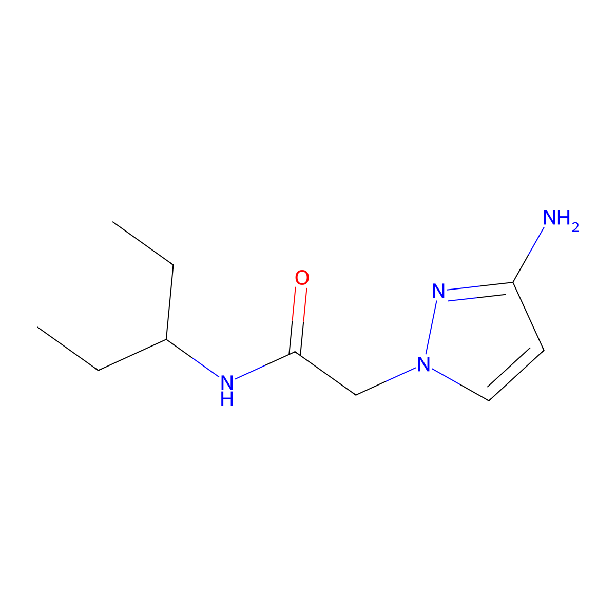 2-(3-Amino-1h-pyrazol-1-yl)-N-(pentan-3-yl)acetamide molecular structure, CAS 1251113-92-4