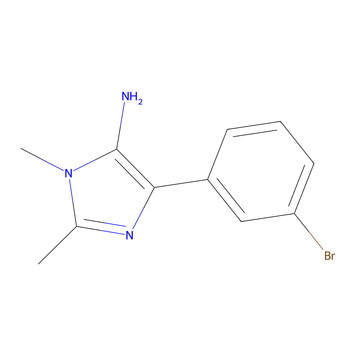 4-(3-Bromophenyl)-1,2-dimethyl-1H-imidazol-5-amine molecular structure, CAS 1251115-00-0