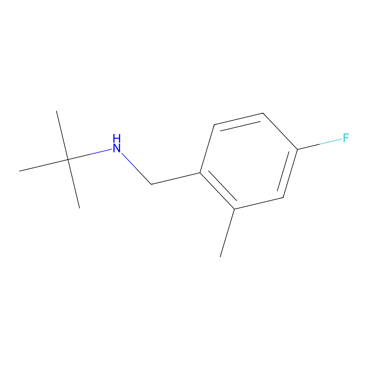 Tert-butyl[(4-fluoro-2-methylphenyl)methyl]amine molecular structure, CAS 1251116-56-9