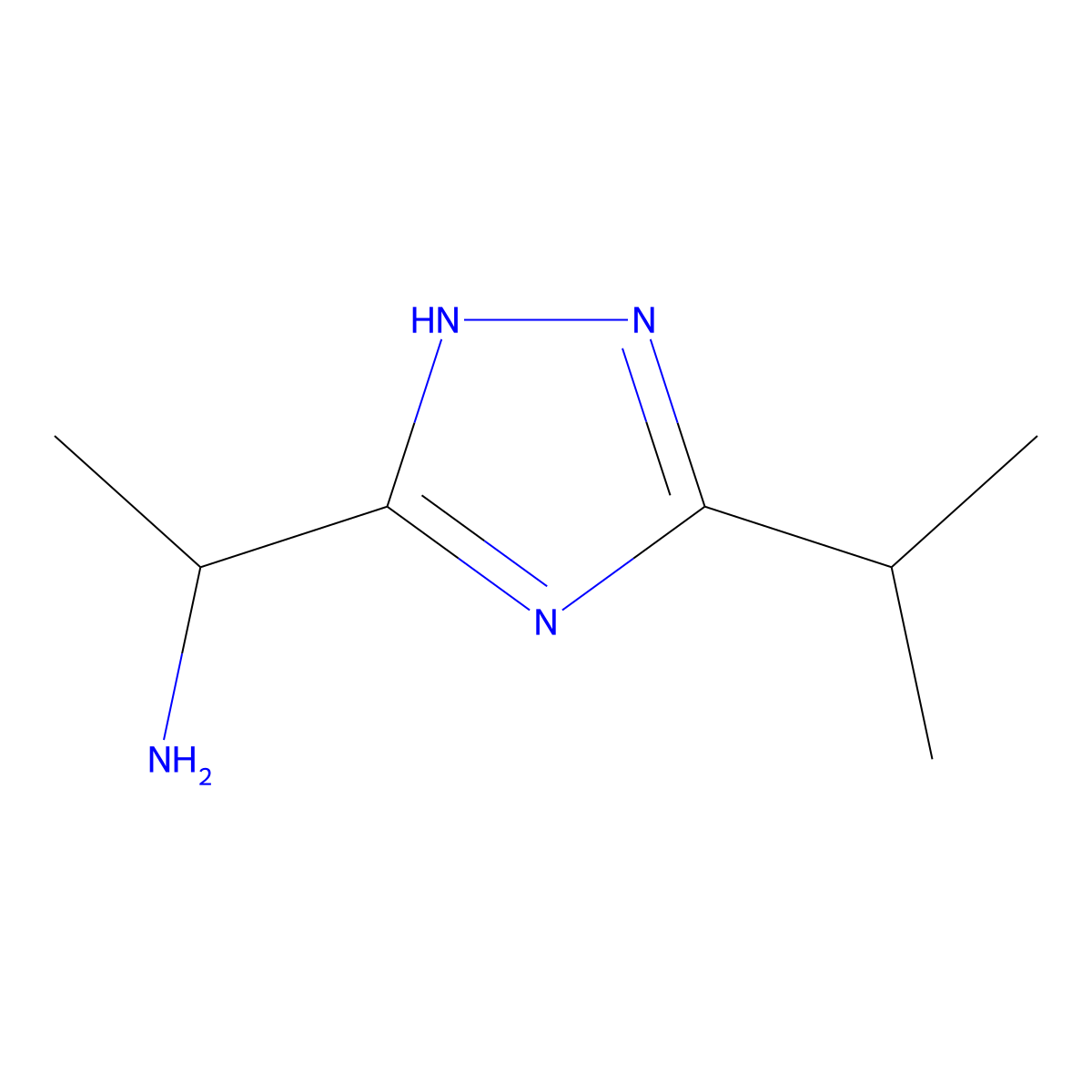 1-(3-Isopropyl-1H-1,2,4-triazol-5-yl)ethanamine molecular structure, CAS 1251118-16-7