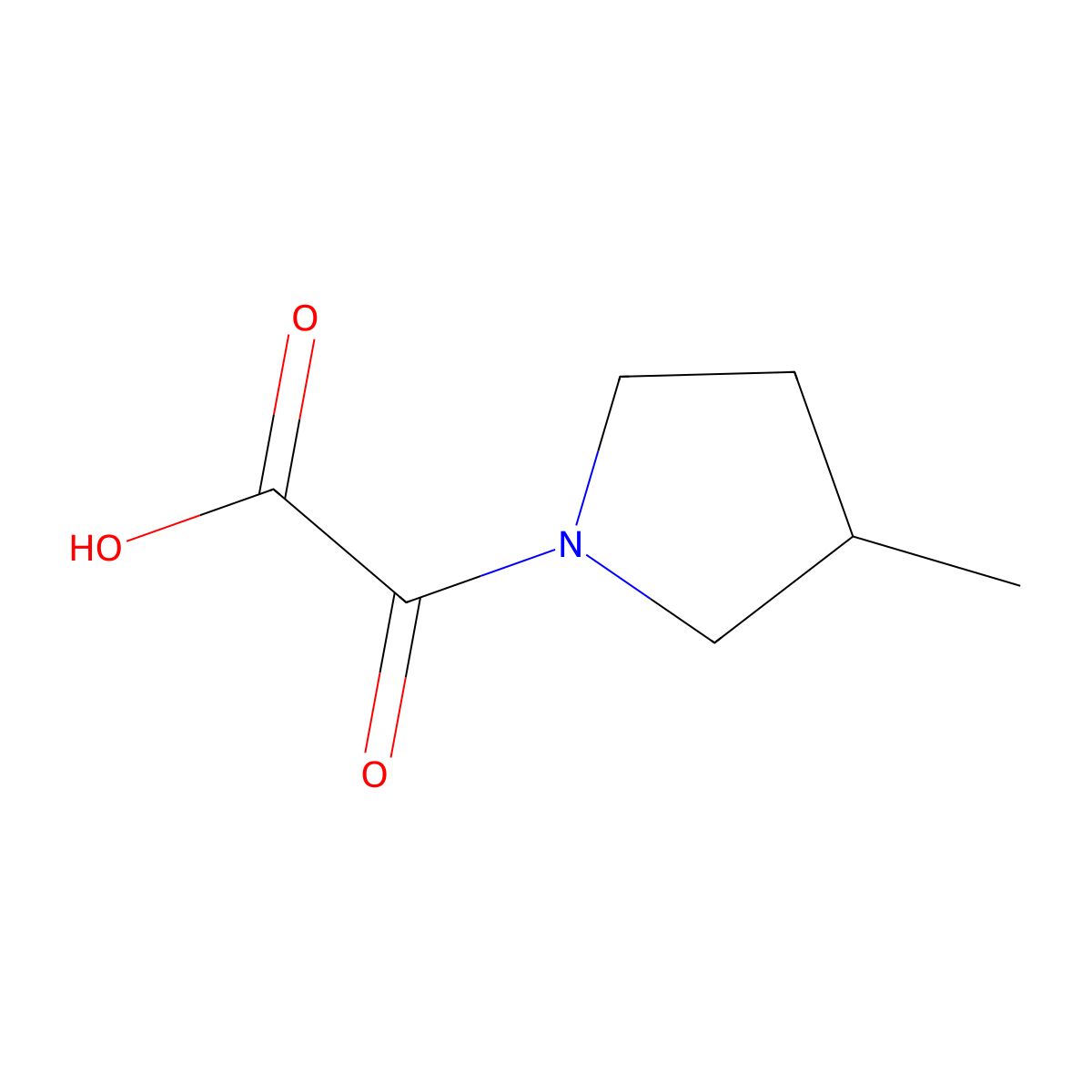 2-(3-Methylpyrrolidin-1-yl)-2-oxoacetic acid molecular structure, CAS 1251118-37-2