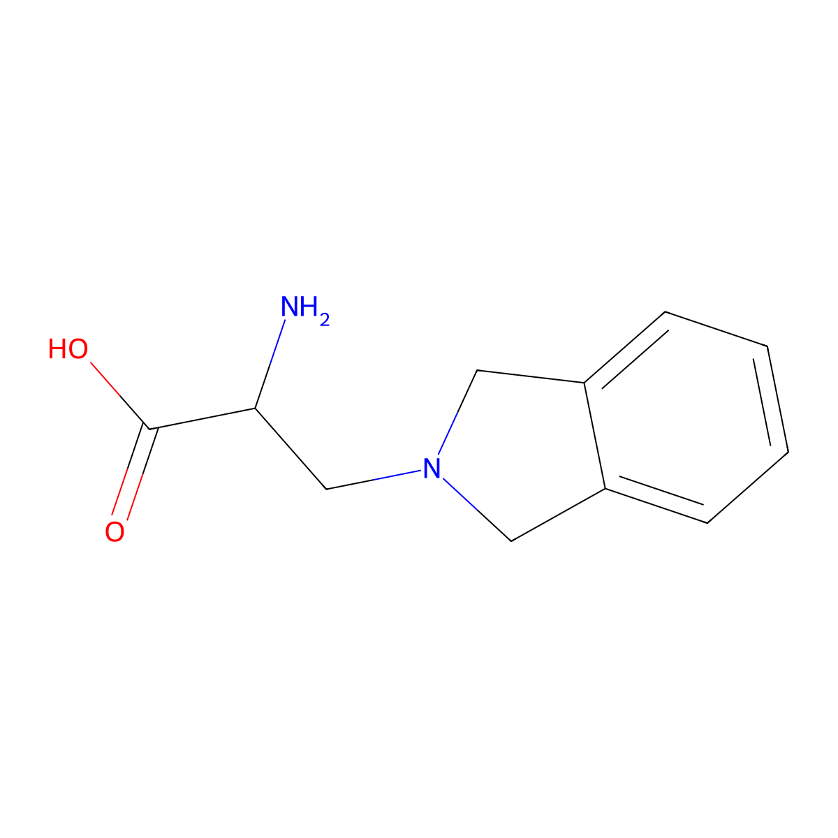 2-amino-3-(2,3-dihydro-1H-isoindol-2-yl)propanoic acid molecular structure, CAS 1251120-56-5