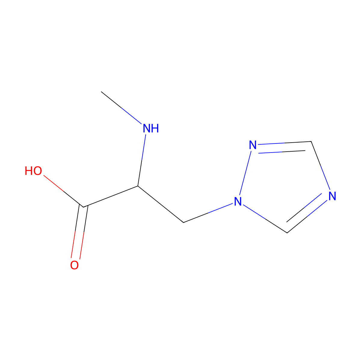 2-(methylamino)-3-(1H-1,2,4-triazol-1-yl)propanoic acid molecular structure, CAS 1251120-60-1