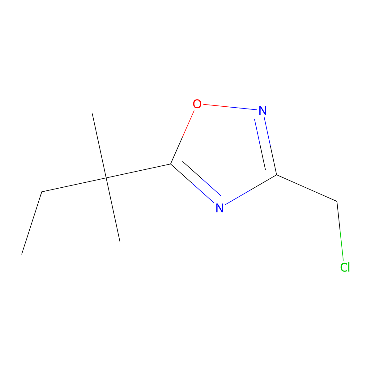 3-(Chloromethyl)-5-(2-methylbutan-2-yl)-1,2,4-oxadiazole molecular structure, CAS 1251121-71-7
