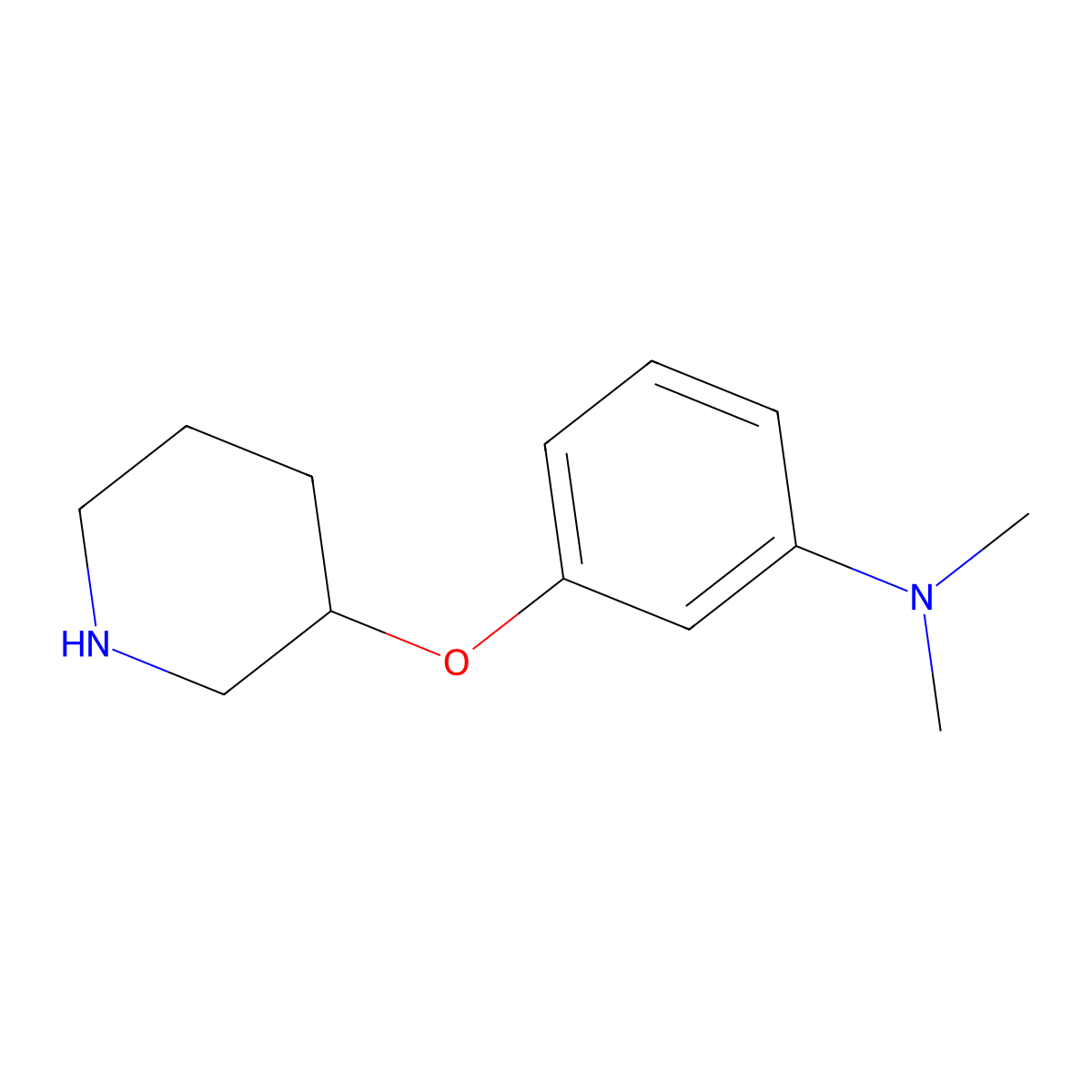 n,n-Dimethyl-3-(piperidin-3-yloxy)aniline molecular structure, CAS 1251122-52-7