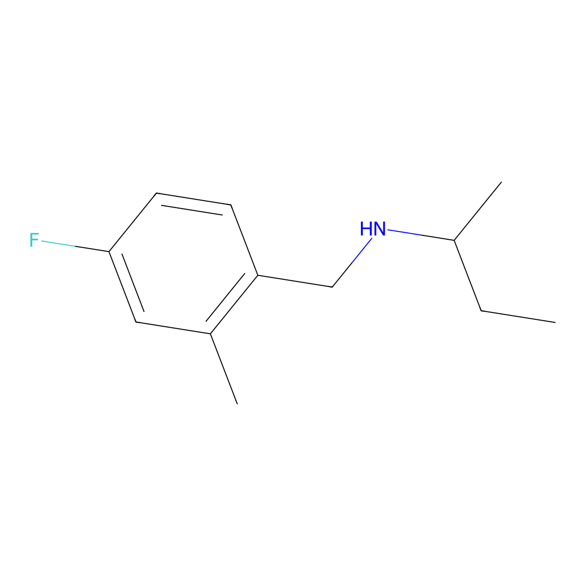 (Butan-2-yl)[(4-fluoro-2-methylphenyl)methyl]amine molecular structure, CAS 1251124-19-2