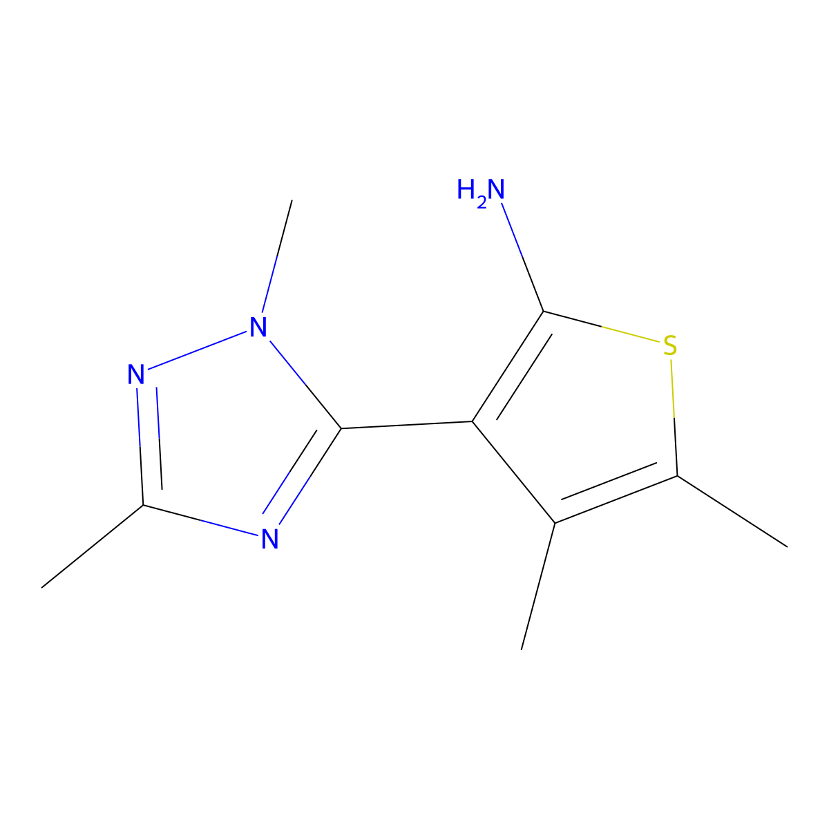 3-(1,3-Dimethyl-1h-1,2,4-triazol-5-yl)-4,5-dimethylthiophen-2-amine molecular structure, CAS 1251125-75-3